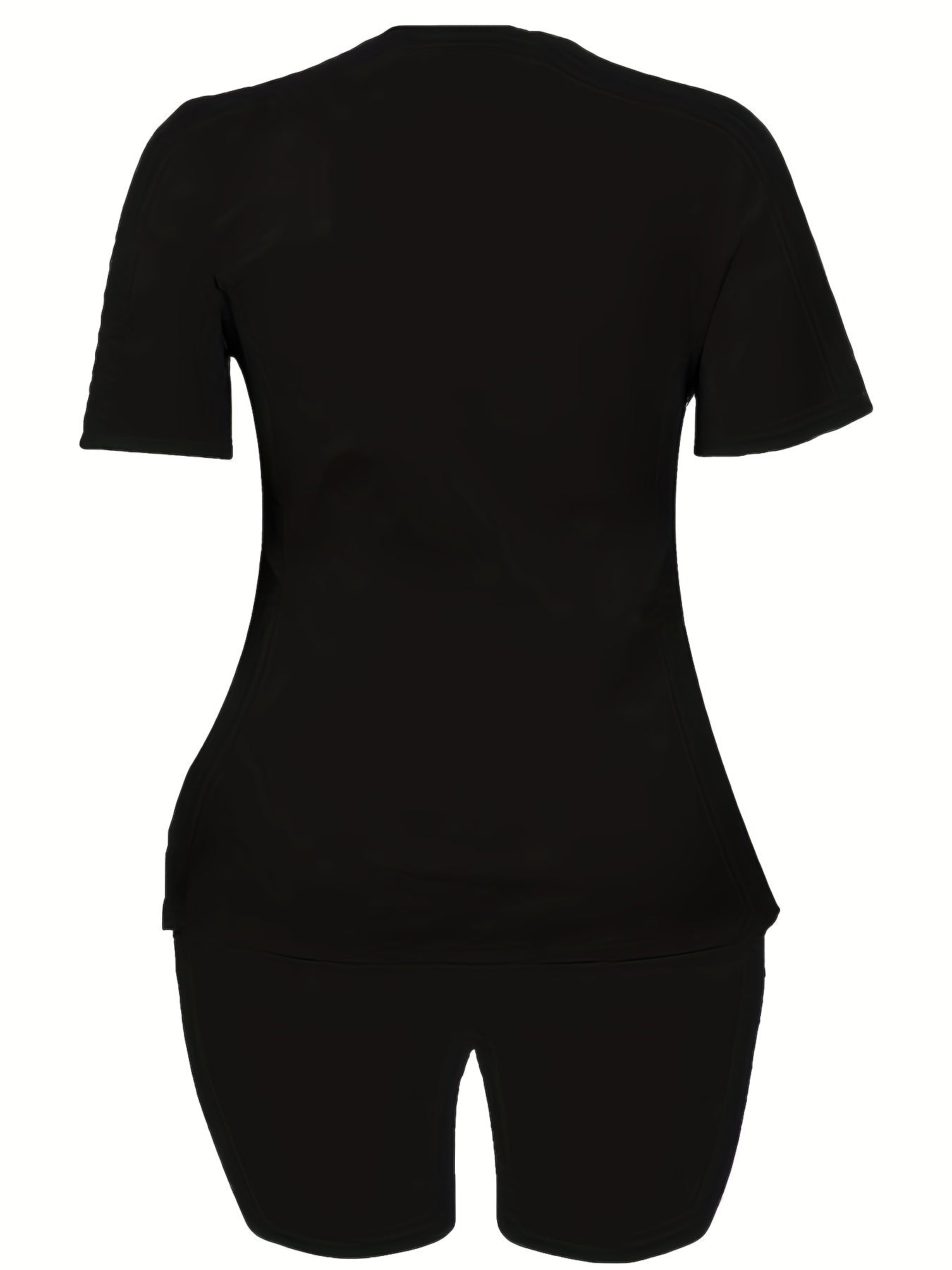 Casual T Shirt & Biker Shorts Set Women's Outfit