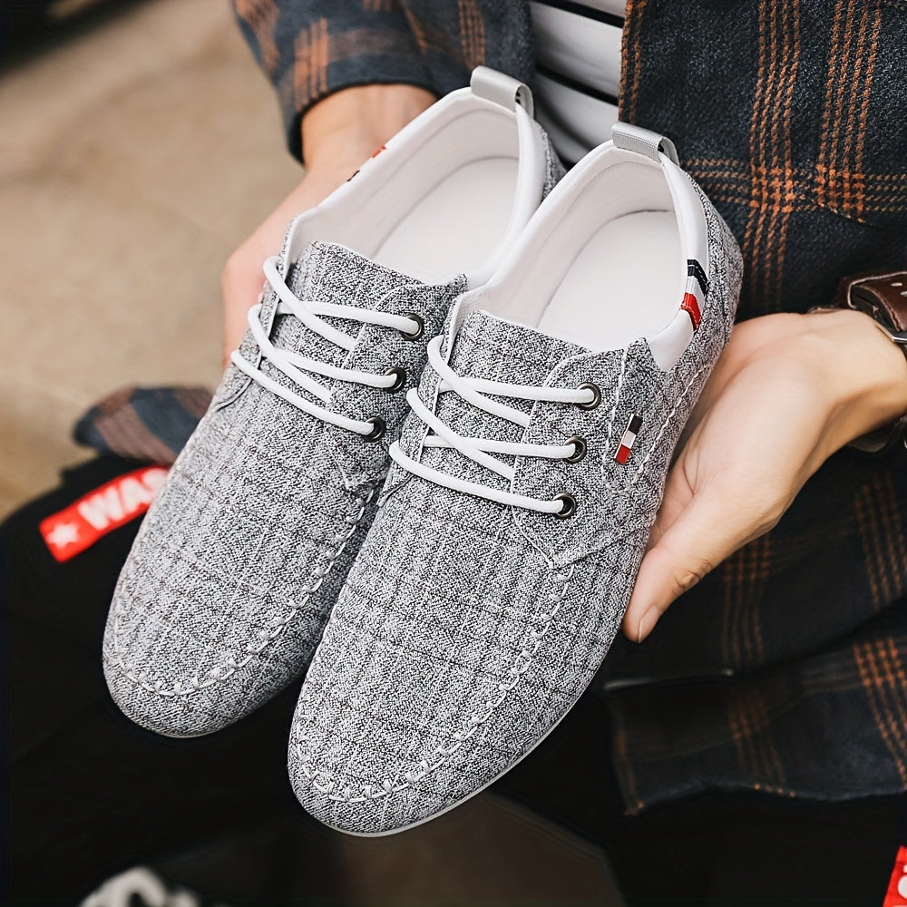 Men's Lace up Loafer Shoes Breathable Lightweight Non slip Slip On Shoes