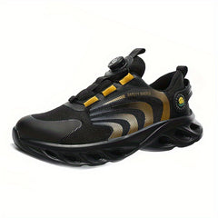 Men's Knitted Work Sneakers No Tie Chunky Breathable Shoes