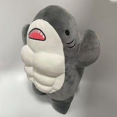 Large Shark Plush Toy 15 7in Soft Fuzzy Cuddly Stuffed Animal Grey Furry Shark