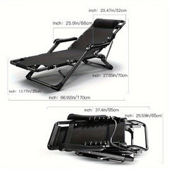 Portable 2-in-1 Folding Chair Bed for Office Nap and Outdoor Camping