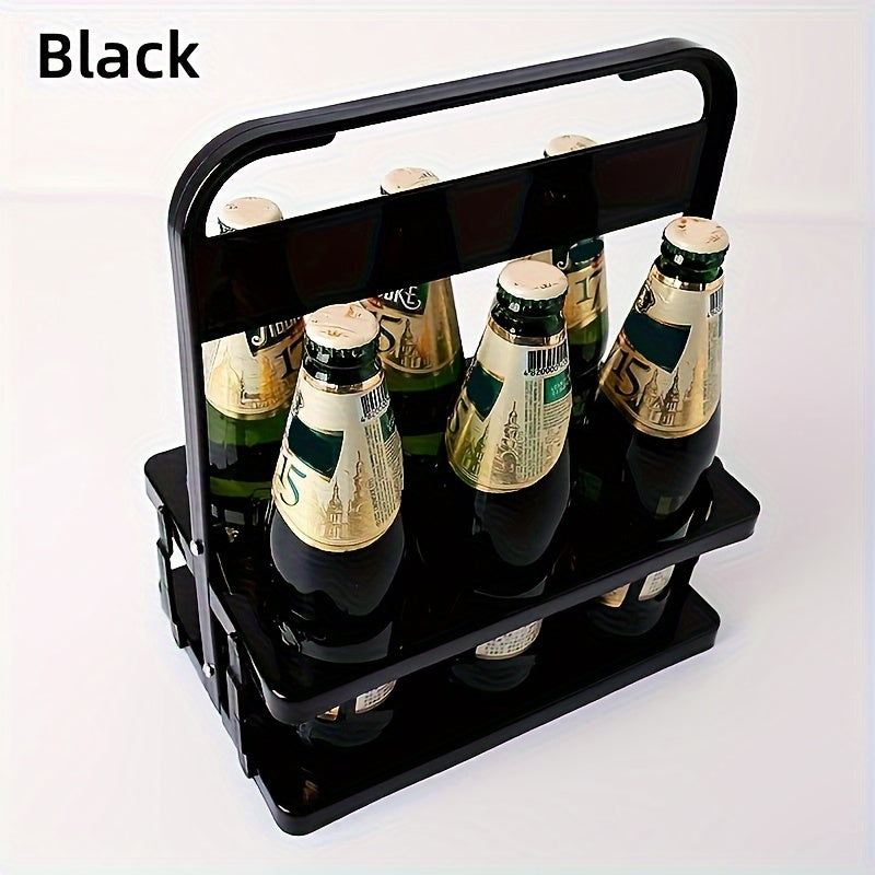 Portable Beer Holder For 6 Bottles Foldable Wine Bottle Rack