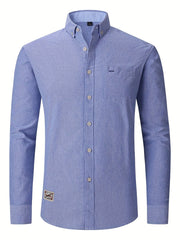 Men's Casual Button Up Long Sleeve Cotton Shirt