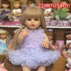 22in Reborn Dolls Full Vinyl Soft Touch Newborn Size Accompany Toy
