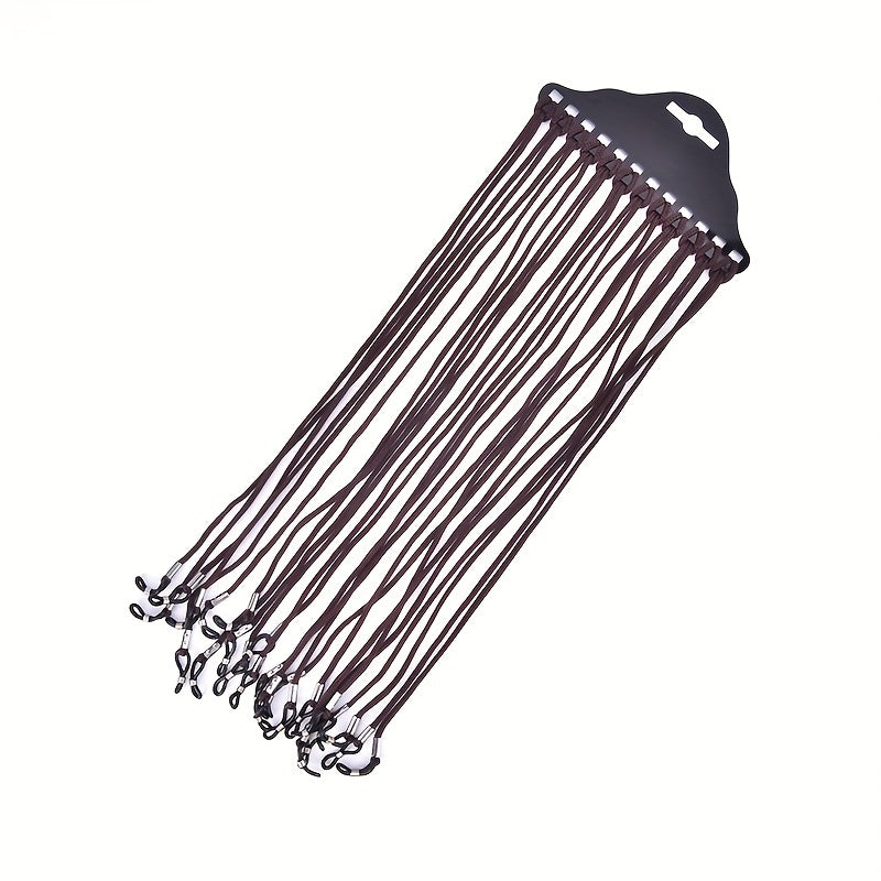 12pcs Brown Nylon Glasses Strap Holder Glasses Cord Retainer Adjustable