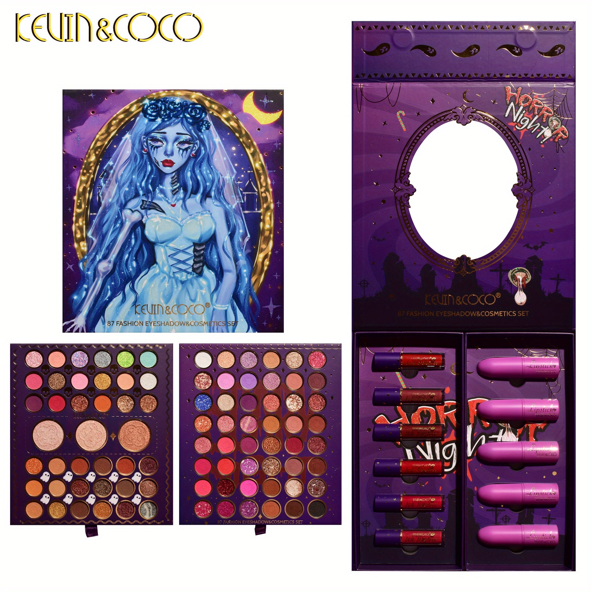 Halloween Eyeshadow & Lipstick Set - Skeleton Moonlight Bride