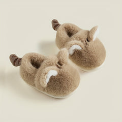 Girls' Cartoon Kitten Furry House Shoes, Non Slip Soft Bottom Walking Shoes