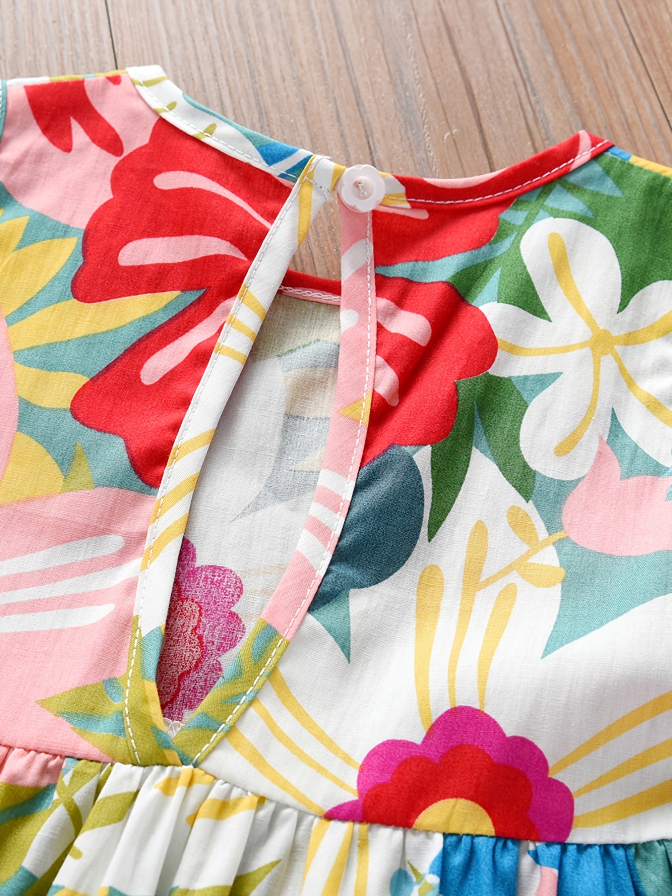Girls Casual Graffiti Floral Sleeveless Dress