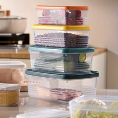 5pcs Stackable Food Containers With Lid - Transparent Plastic Pantry Storage