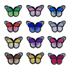 12pcs Butterfly Iron On Patches for Clothes Repair and Decor