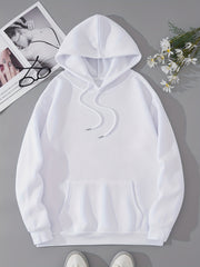 Solid Hoodies Casual Drawstring Long Sleeve Kangaroo Pocket Sweatshirt