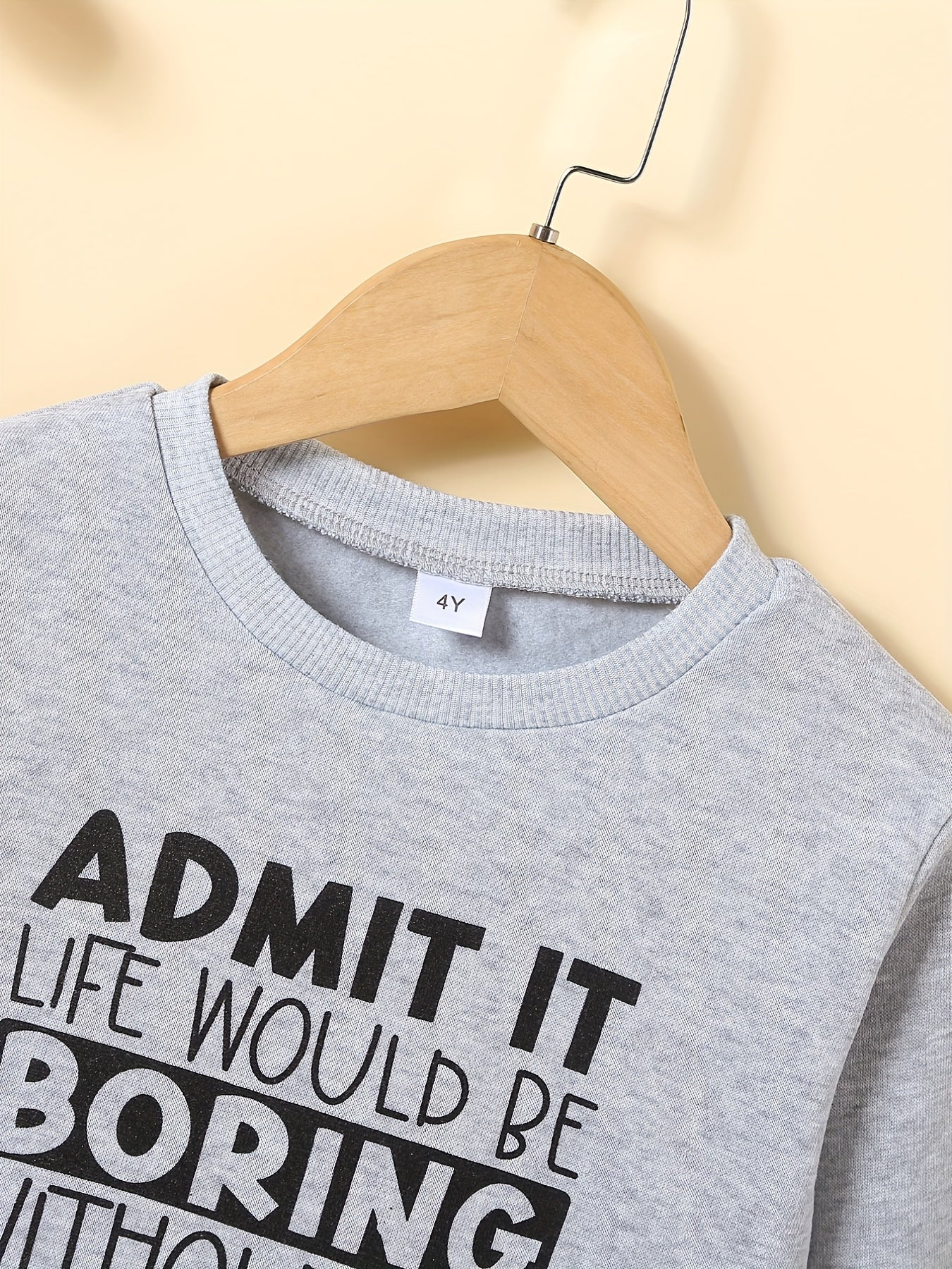 Kids Thermal Lined Sweatshirt Boys Crew Neck Top