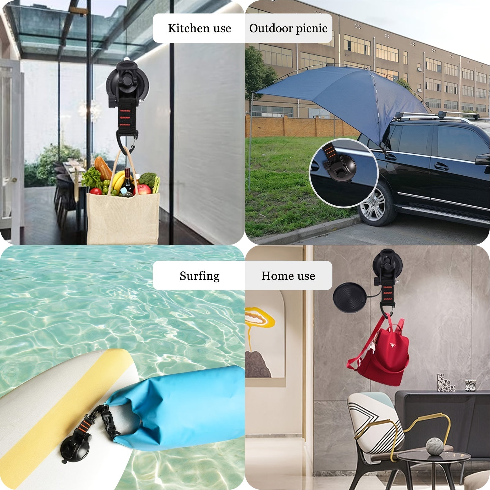 Heavy Duty Suction Cup with Securing Hook - Mount Awning Boat Truck Can
