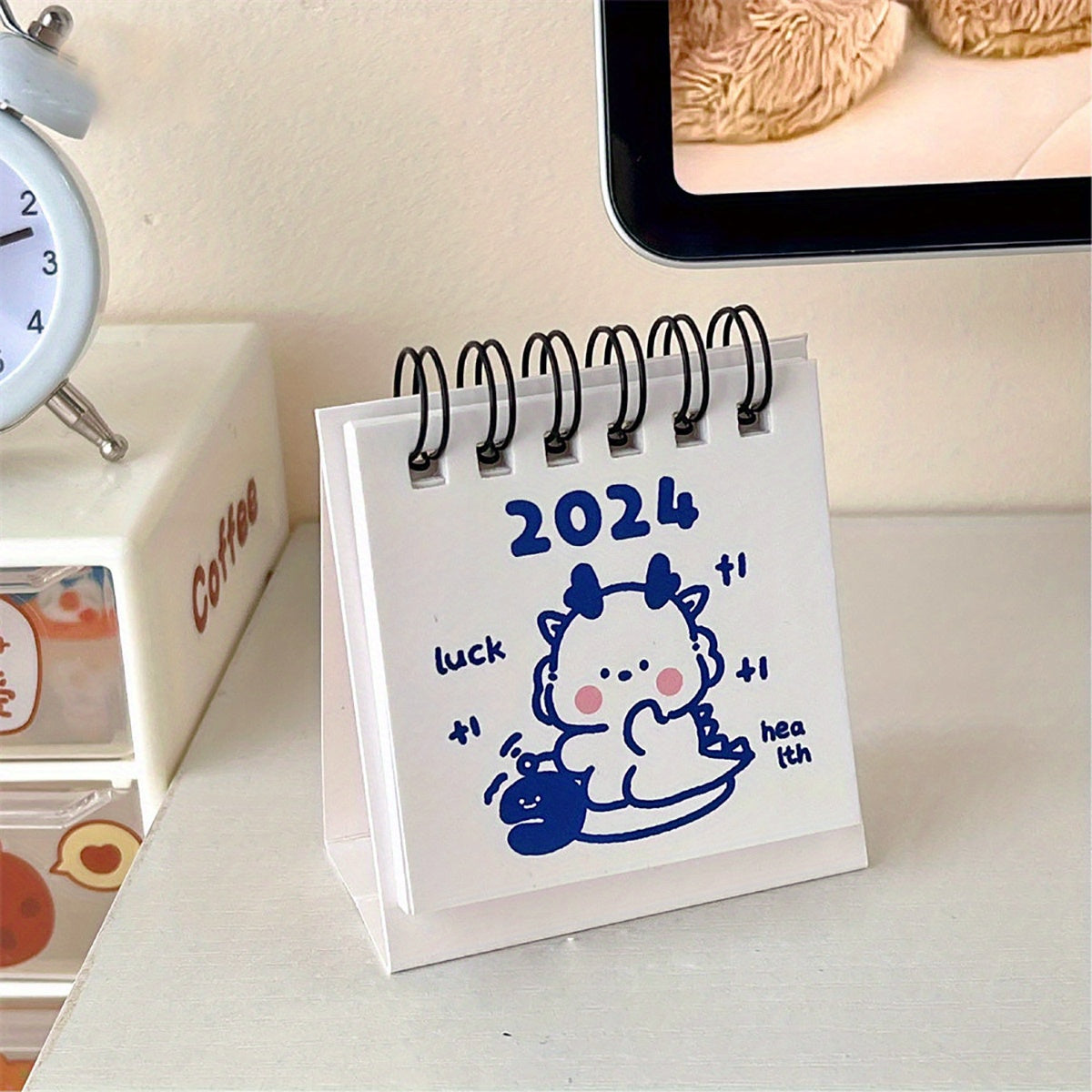 Cartoon Mini Desk Calendar Student Clock Desktop Decoration