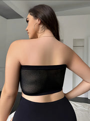 3 Pack Plus Size Sexy Bra Set Women's Plus Solid Hollow Mesh Seamless