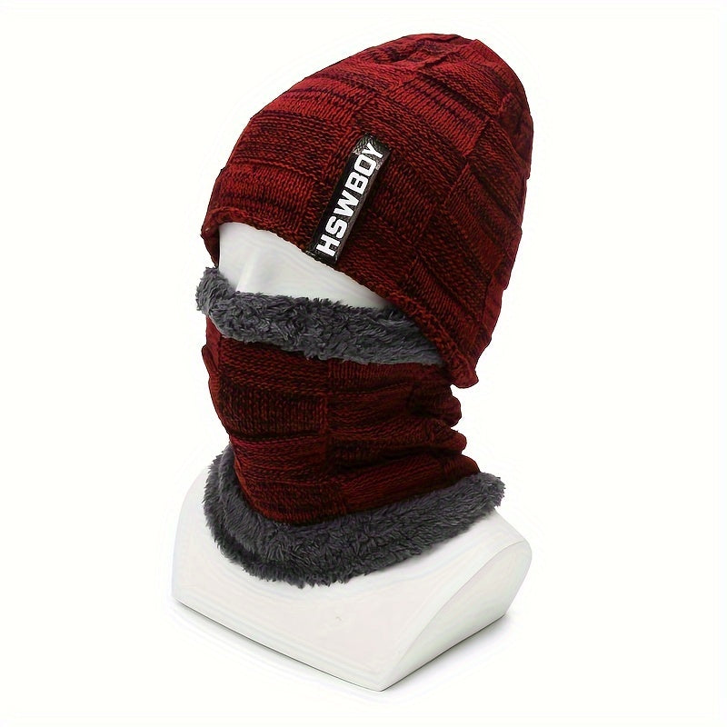 Winter Beanie Hat and Neck Gaiter Set with Ear Protection Face Cover