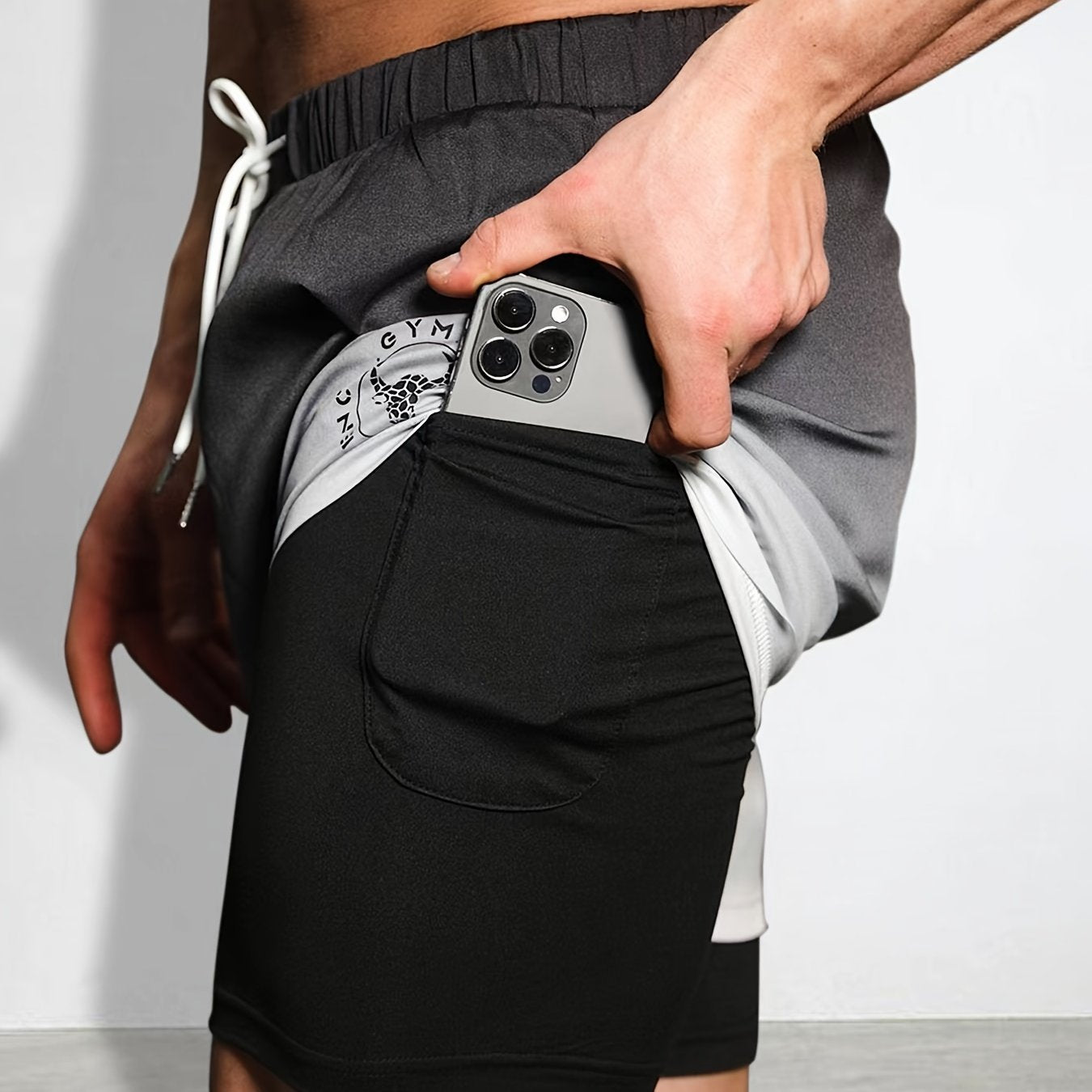 Men's Double Layer Sports Shorts for Gym Workout - Summer Training