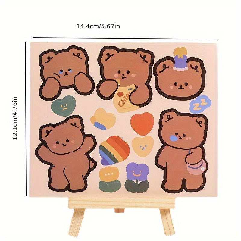 4pcs Bear Scrapbook Journal Sticker DIY Planner Decor