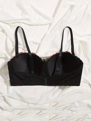 Floral Embroidery Push Up Bra Balconette Lingerie