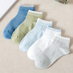 5 Pairs Kids' Summer Antibacterial Breathable Socks Boys Fall & Spring