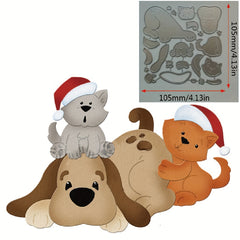 1pc Christmas Animals Dogs Elk Metal Cutting Dies for Card Making