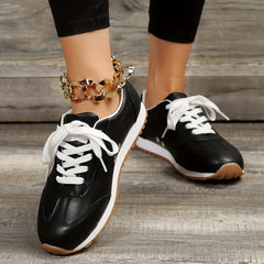 Women's Platform Sneakers Lace Up Outdoor Shoes Lightweight Trainers