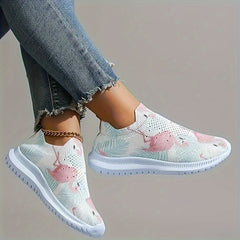 Women's Flamingo Print Tennis Sports Shoes Lightweight Breathable Non-slip