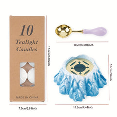 3pcs Wax Seal Set with Spoon, Melting Furnace, 10 Candles