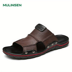 Men's Slip On Outdoor Sandals Anti-skid Flat Beach Sandals