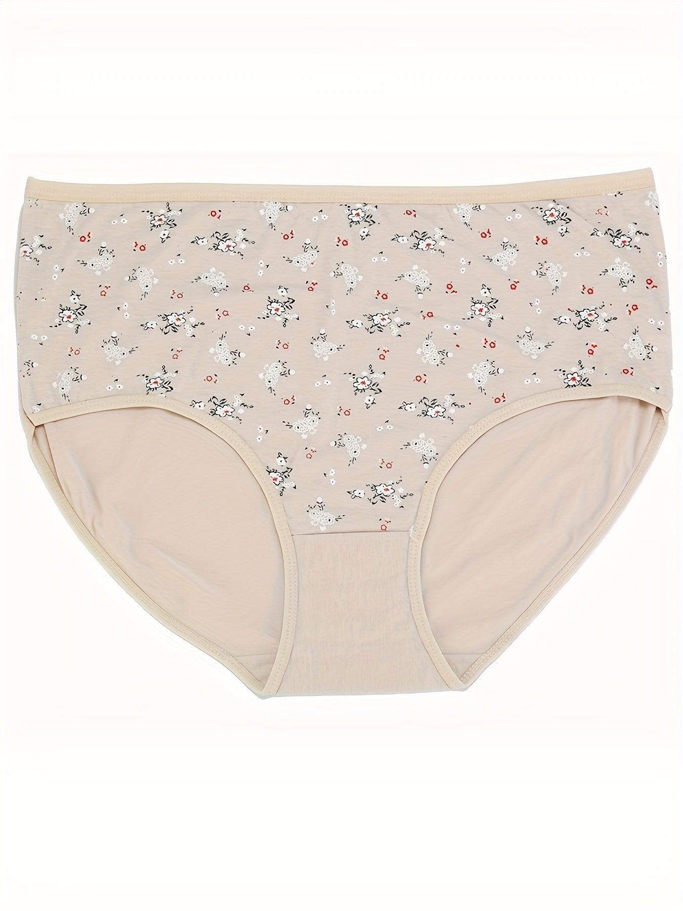 3 Pack Plus Size Women's Ditsy Floral Print Underwear Set