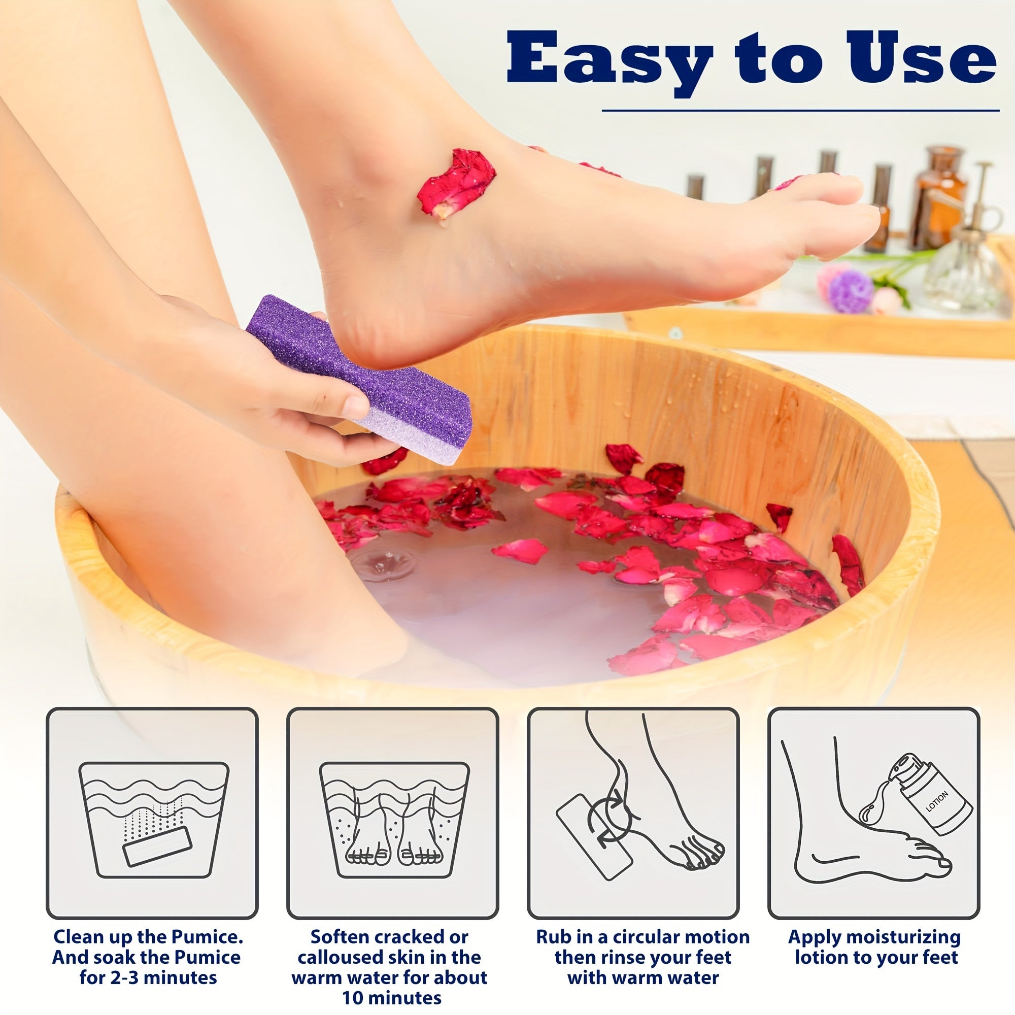 4pcs Foot Pumice Stone Callus Remover Scrubber