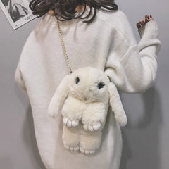 Cute Bunny Rabbit Women Shoulder Bag Crossbody Faux Fur Messenger Purse