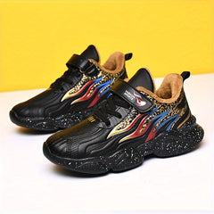 Boys' Casual Fleece Sneakers - Anti Slip Warm Shoes