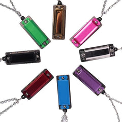 4 Hole 8 Tone Harmonica Necklace Small Harmonica