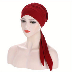 Ruched Head Wrap Casual Elastic Turban Cap Beanies Lightweight