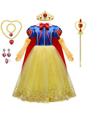 9pcs Snow Princess Dress Costume Jewelry Gloves Crown & Wand For Christmas Party