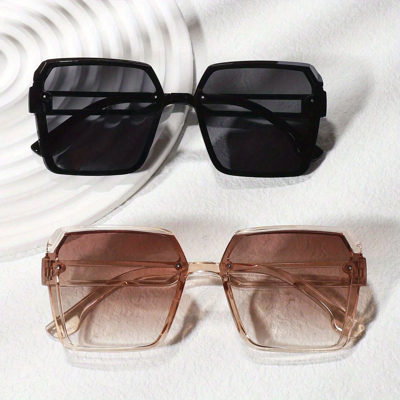 Large Square Sunglasses Gradient UV400 Sun Shades Glasses For Driving Beach