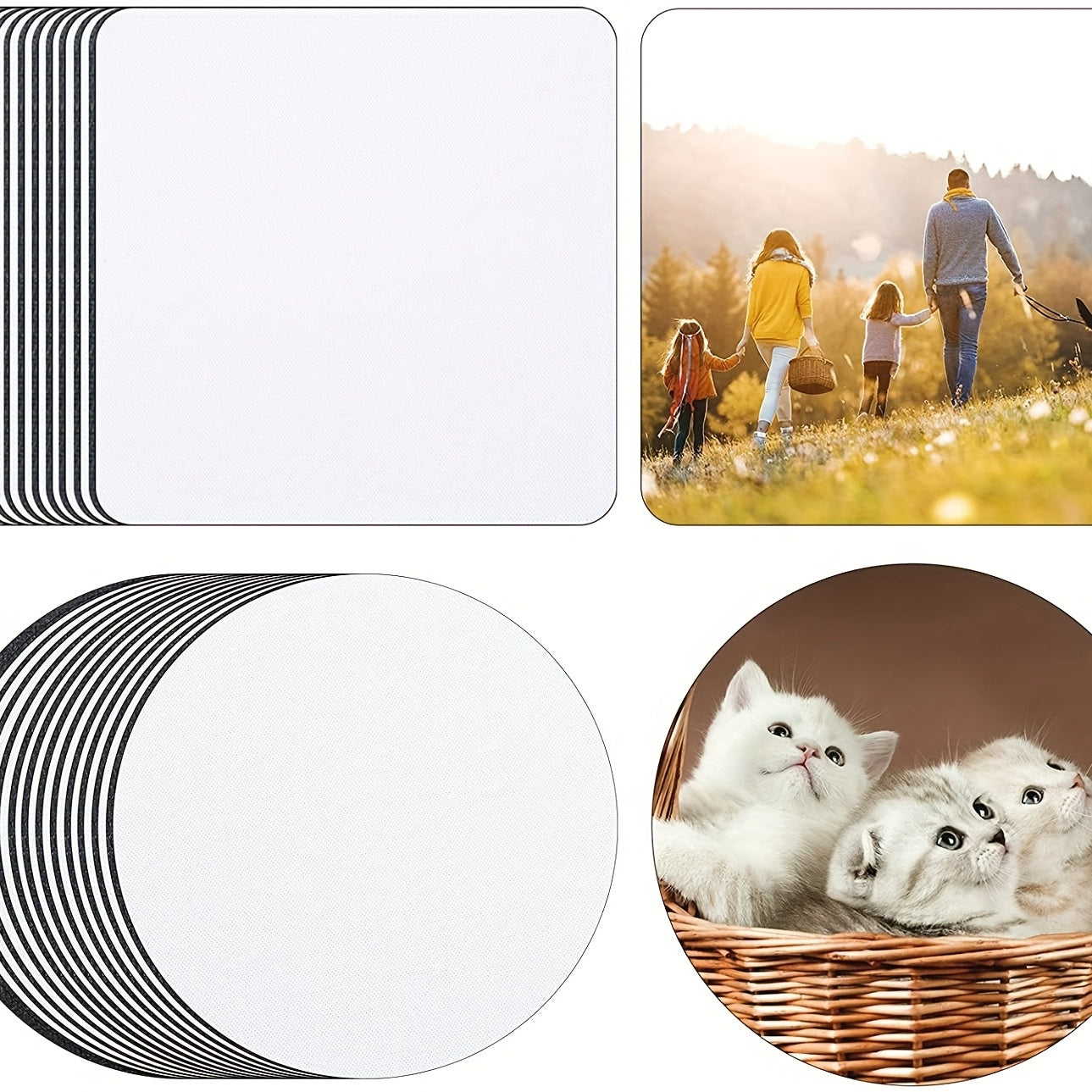 24PCS Sublimation Blank Coaster Rubber Silicone Car Cup Mat