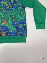 Floral Print Raglan Sweatshirt Long Sleeve Crew Neck Casual Fall Winter