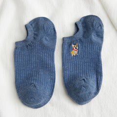 10 Pairs Women's Animal Embroidery Hidden Socks