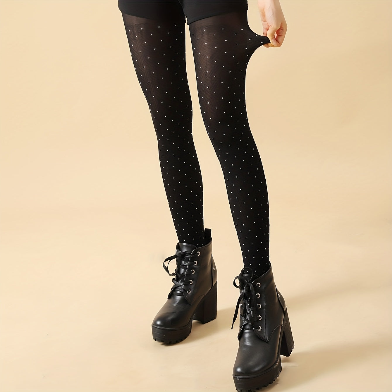 Polka Dot High Waist Pantyhose Slim Stockings
