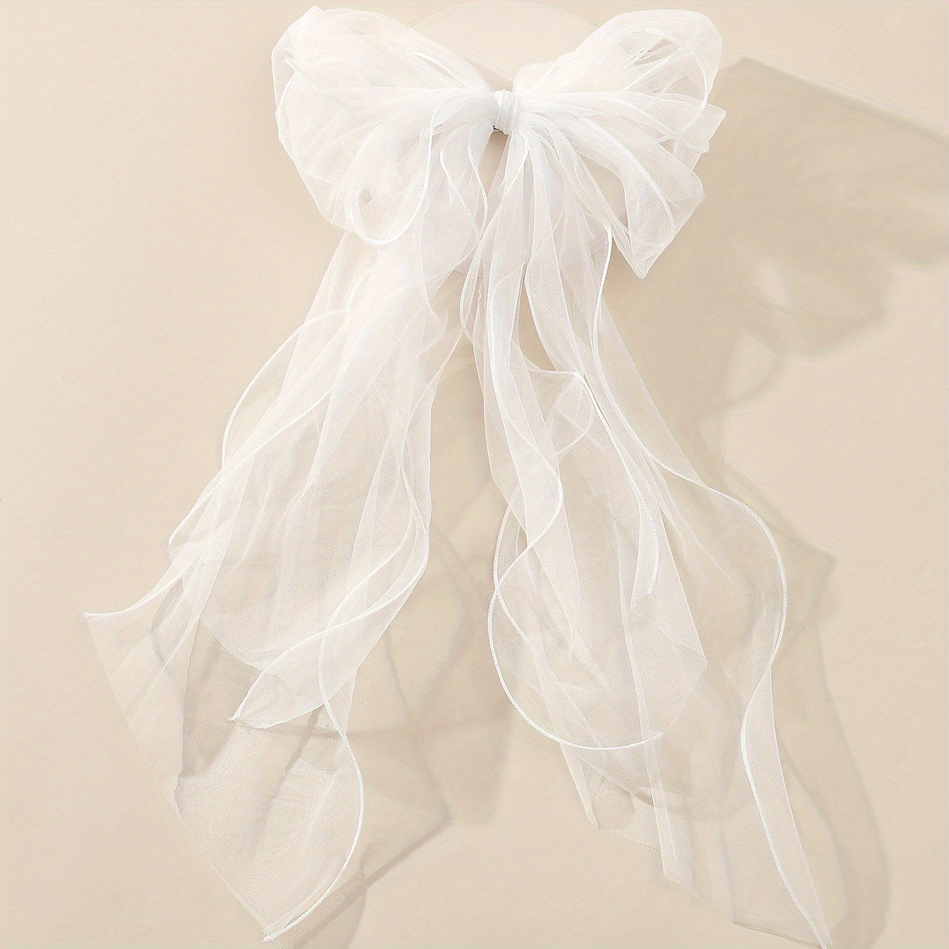 Bow Head Veil Ribbon Edge Veil Bridal Wedding Hair Accessories