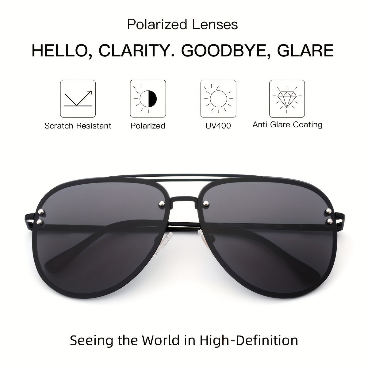 Large Frame UV400 Protection Sunglasses for Men and Women