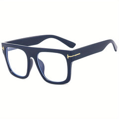 Men's Square Flat Mirror Myopia Glasses Anti Light PC Spectacles