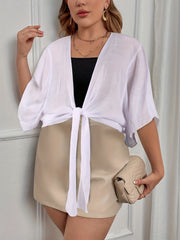 Casual Cardigan Women's Plus Solid Bat Sleeve Thin Summer Cardigan