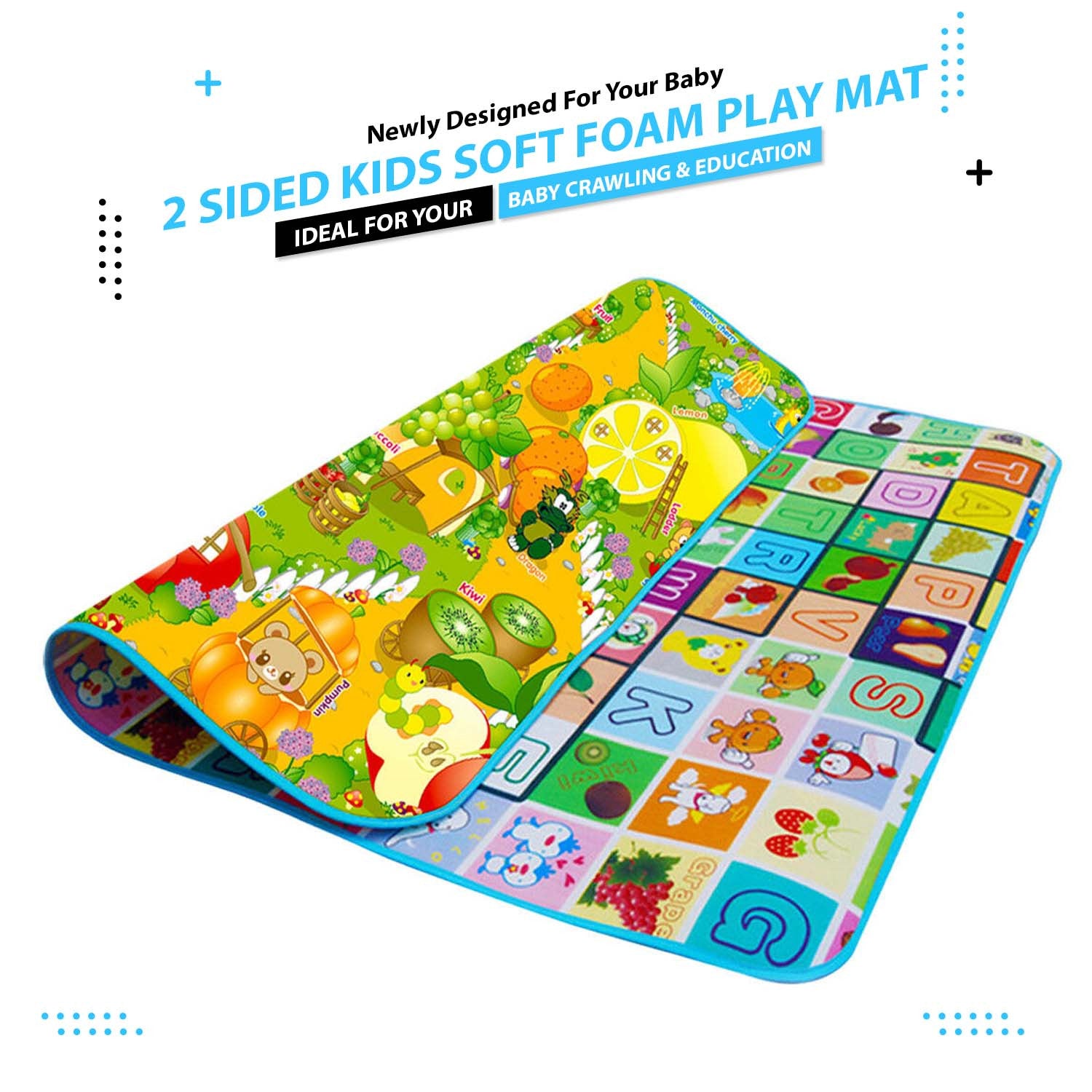 Foldable Baby Play Mat Soft Foam Playmate with Carry Bag for Toddler