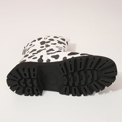 Cow Pattern Winter Snow Boots Warm Comfortable Anti Slip Thickened Bottom