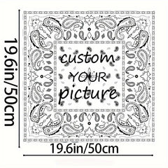 Customizable Men's Square Scarf with Your Photo Logo - Soft Polyester