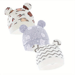 3pcs Baby Stripe Star Bear Ears Cap for Newborn Toddler Baby