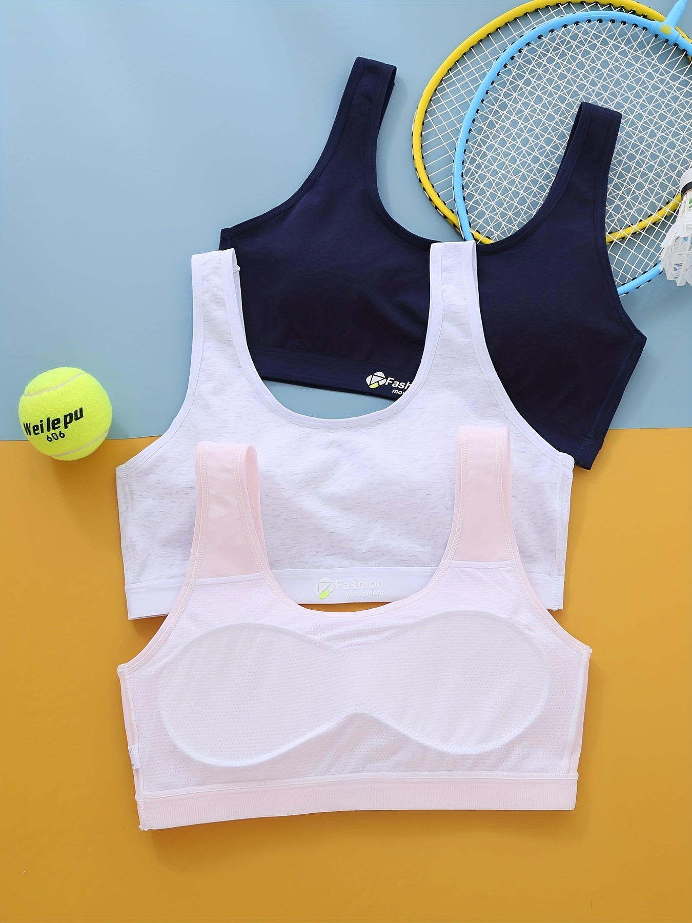 4pcs Girls Bra 95 Cotton No Steel Ring Breathable Bralette